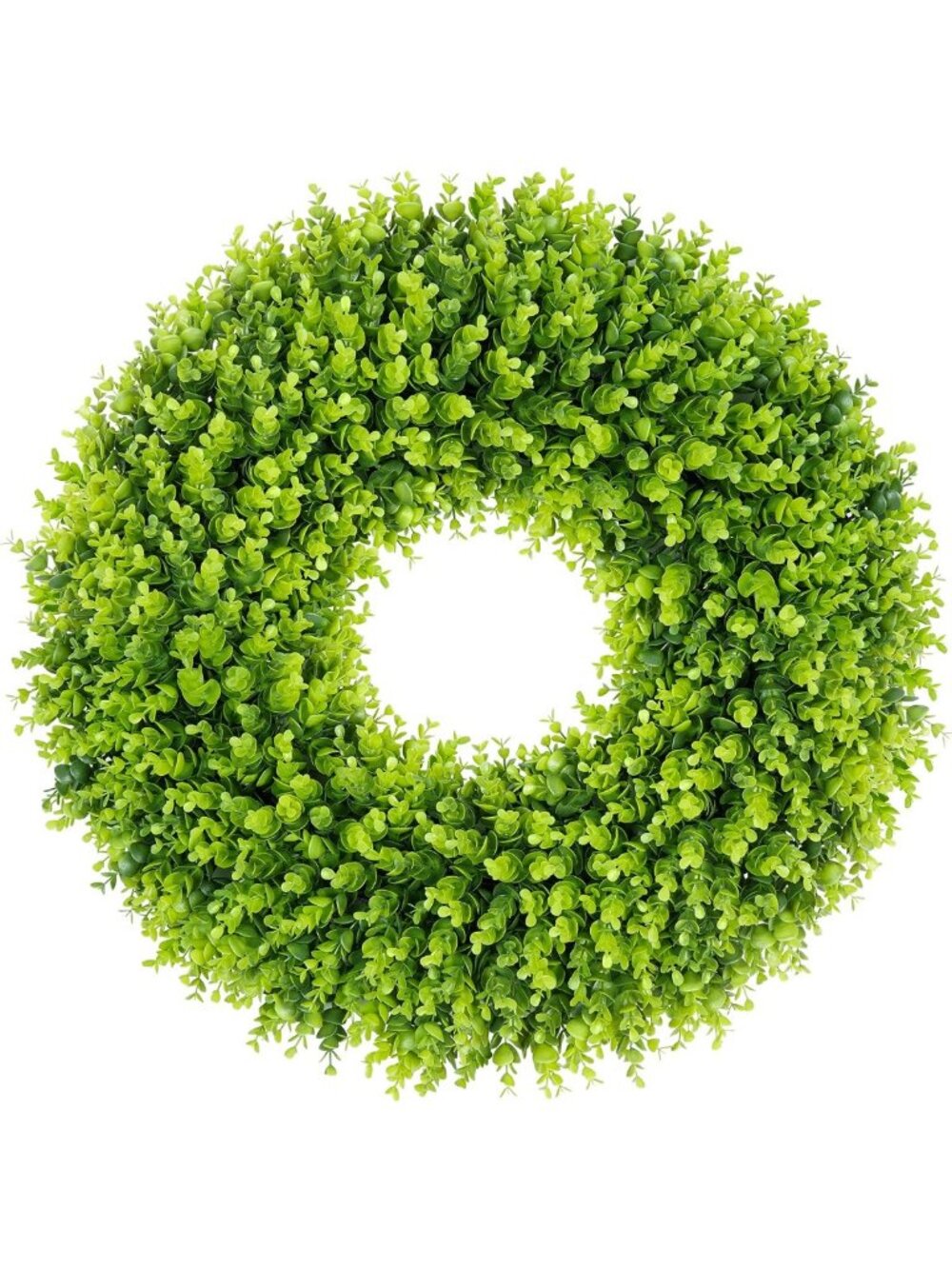 Large 28" Boxwood Wreath with Yellow Sash - Spring & Summer Door Decor, DIY